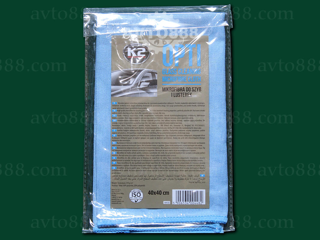 серветка мікрофібра для очищення скла 40*40 "K2"   (PRO OPTI)