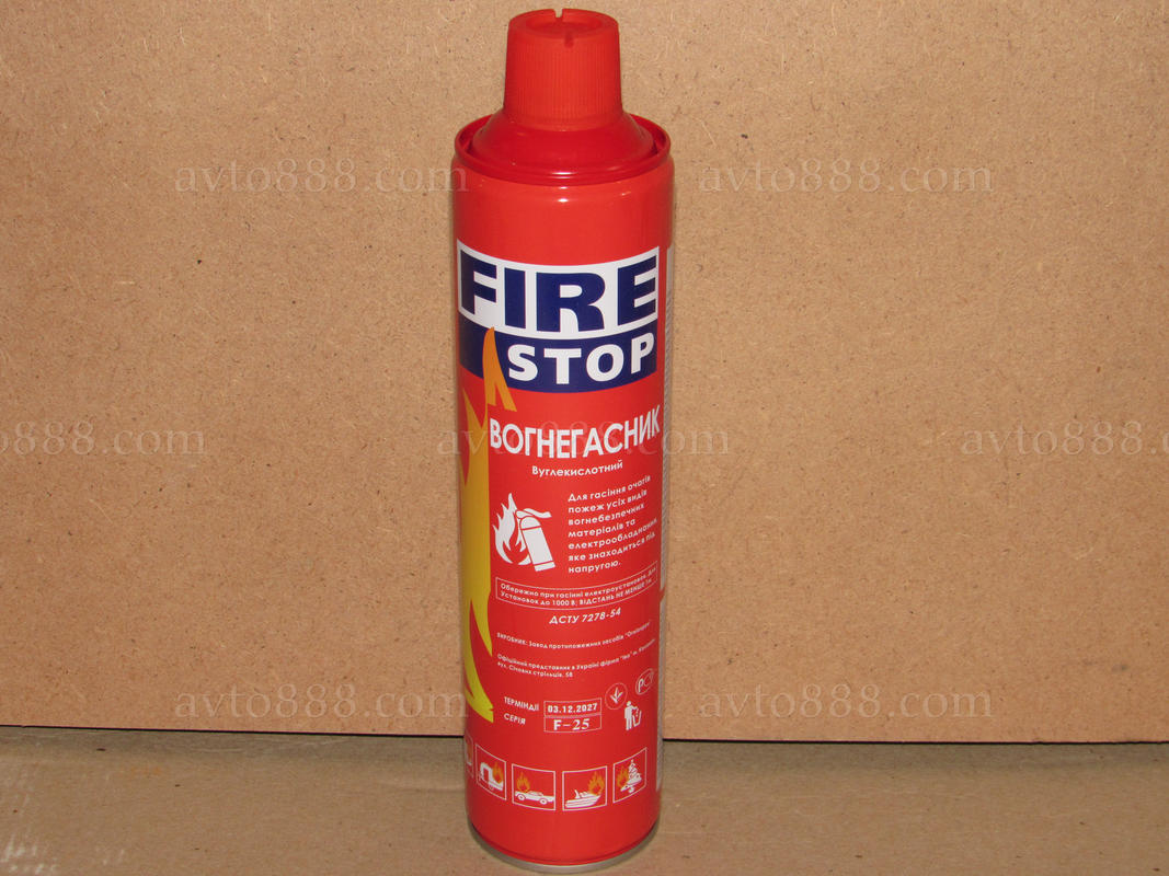 вогнегасник вуглекисл. 1л "FireStop"  ПРОТЕРМІНОВАНИЙ. РОБОЧИЙ