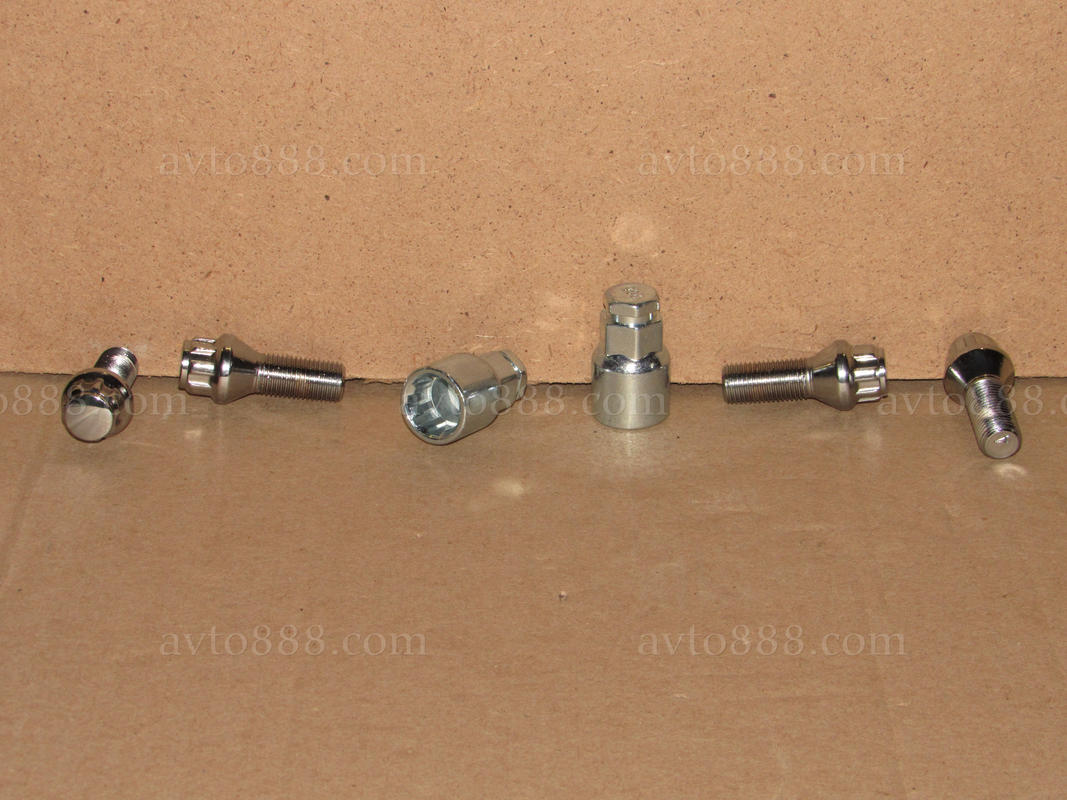 болт колеса 14*1,5*28 конус хром СЕКРЕТ. (4шт + 2кл.) "Walline"