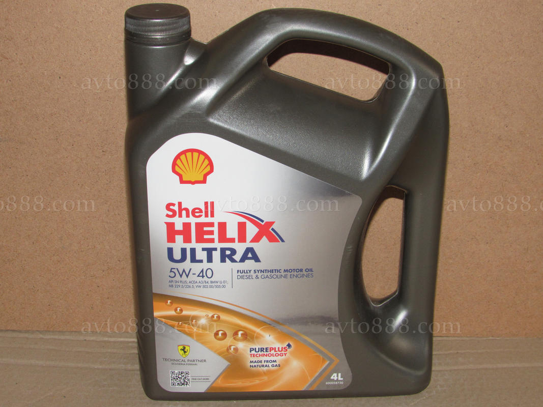 масло  5w40 "Shell" Helix Ultra 4л   - - -