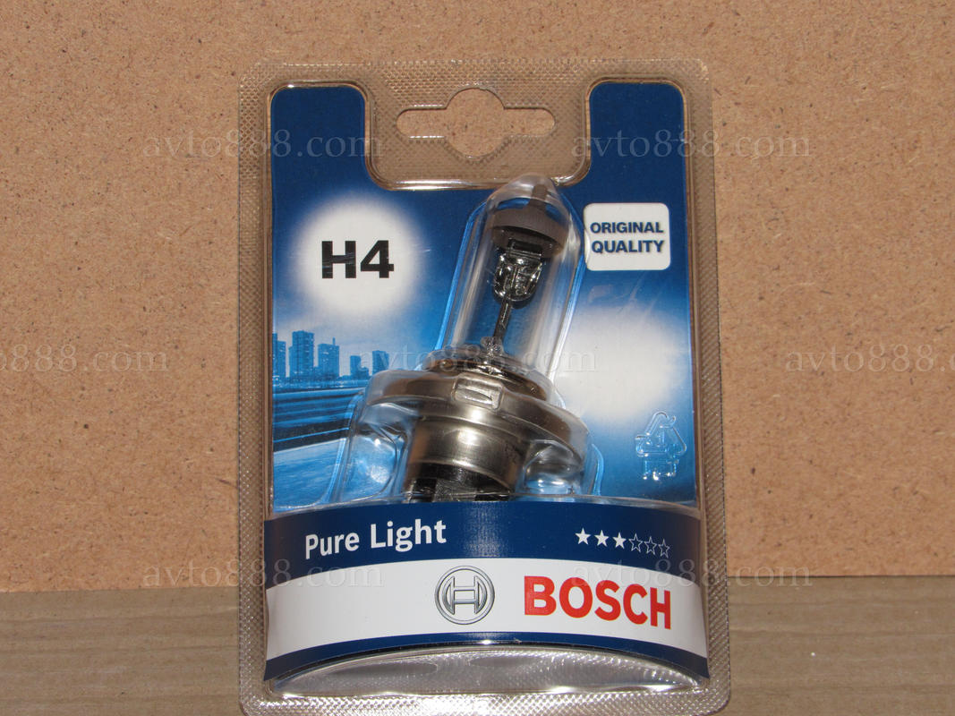 лампочка 12v Н4 P43 60/55W "Bosch" Pure Light бліст.