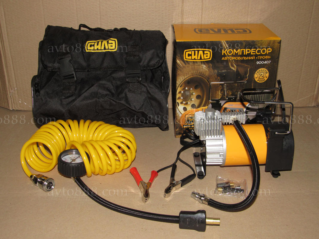 компресор "Сила" 1-поршн. 37л./хв / 10атм / 15Ам з витим шланг