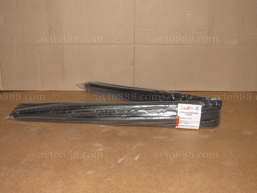 термоусадка  6мм чорна (30шт*1м)