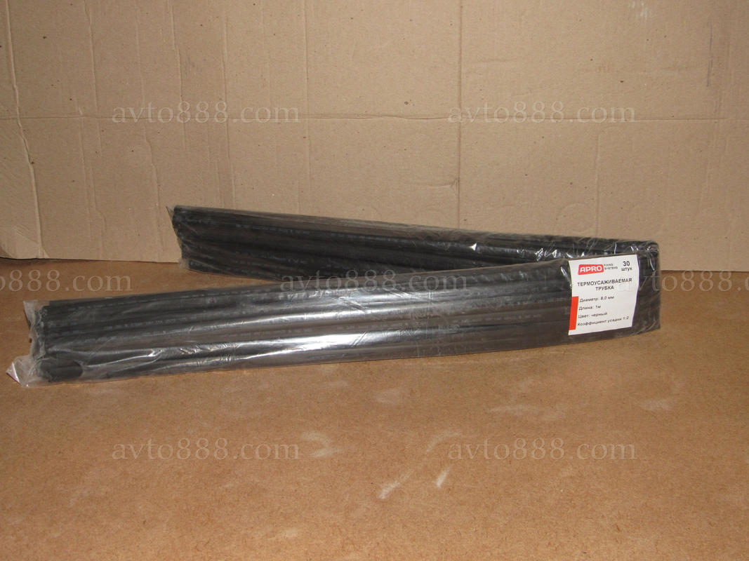 термоусадка  8мм чорна (30шт*1м)