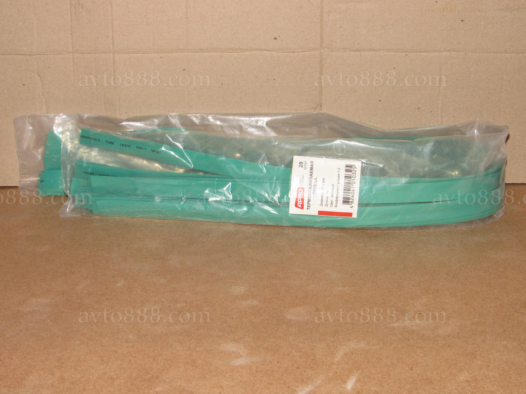 термоусадка 12мм зелена   (20шт*1м)