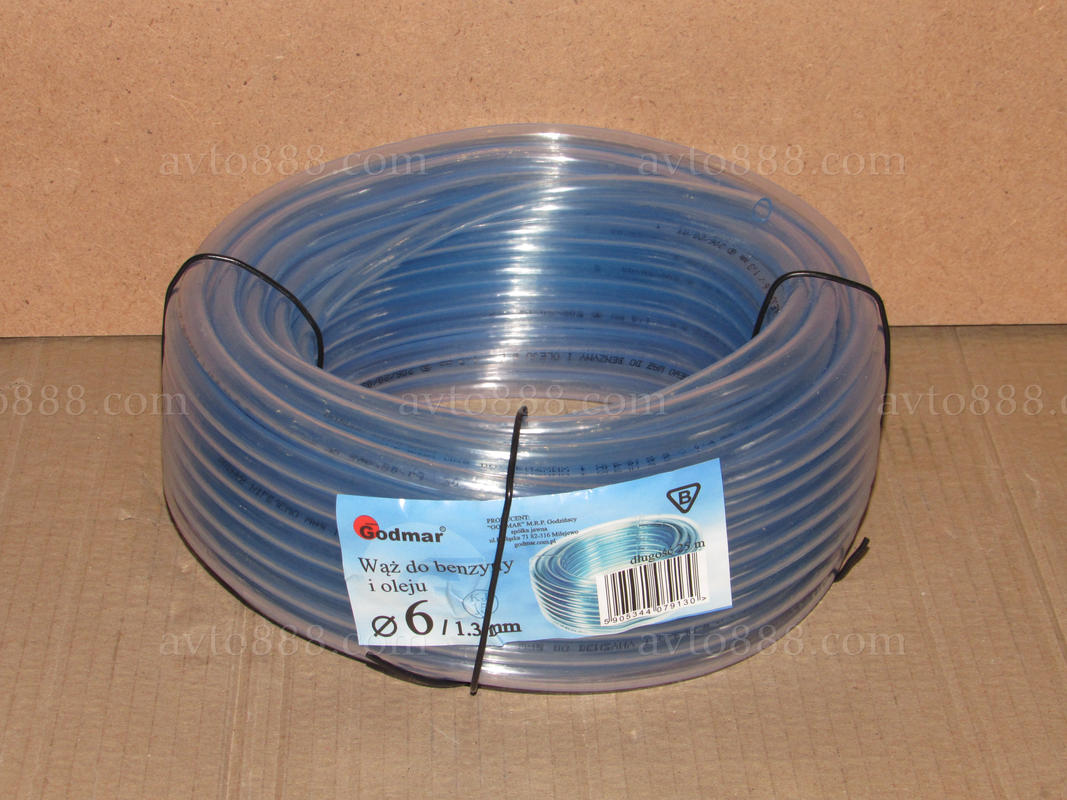 шланг бензин.  УНІ  6мм "Godmar" прозорий