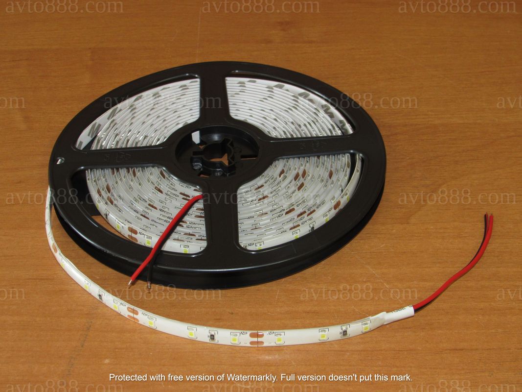 підсвітка  УНІ 12v LED-стрічка в силік. білий-холодний 5м.
