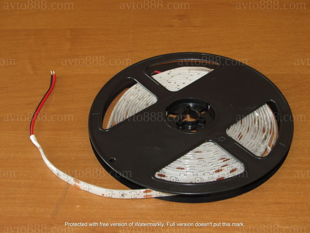 підсвітка  УНІ 12v LED-стрічка в силік. черв. 5м.