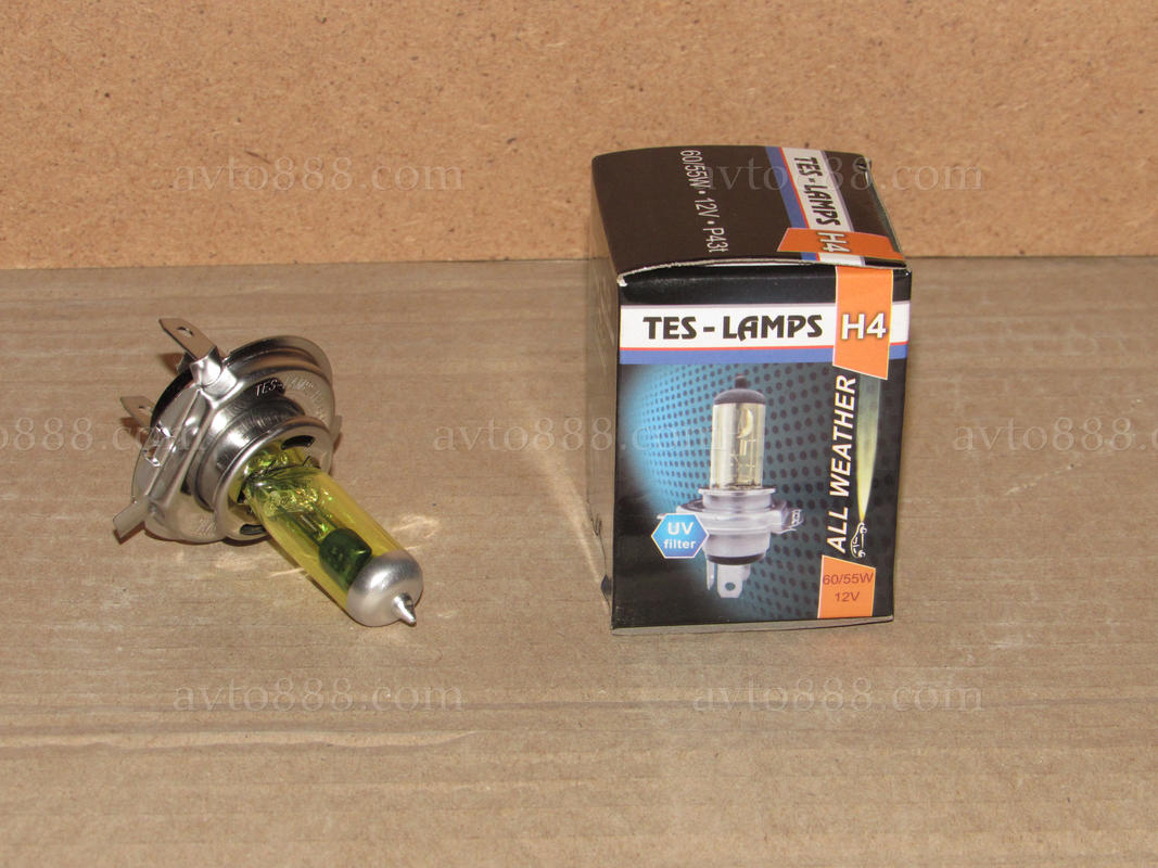лампочка 12v Н4 P43 60/55W "Tes-lamps" жовта