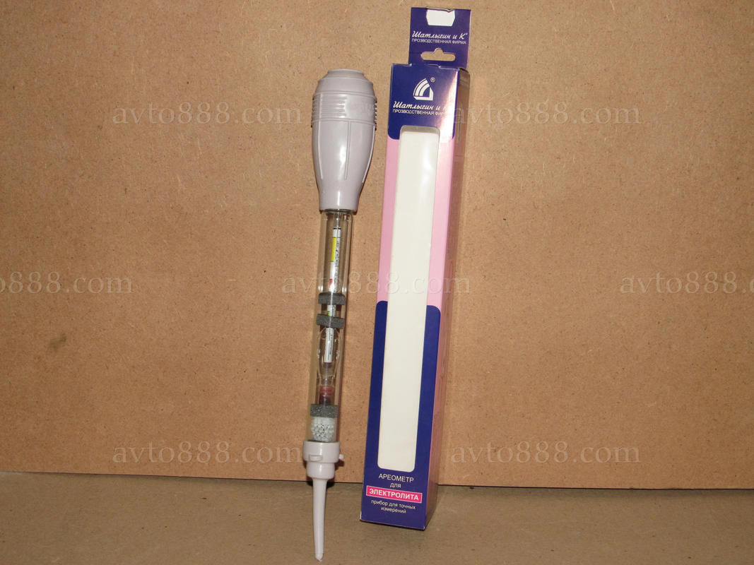 ареометр скло ВисокоТОЧНИЙ для електроліта "Шатлыгин и Ко" / "CarLife"