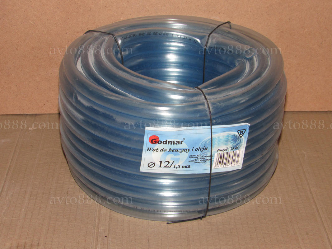 шланг бензин.  УНІ 12мм "Godmar" прозорий