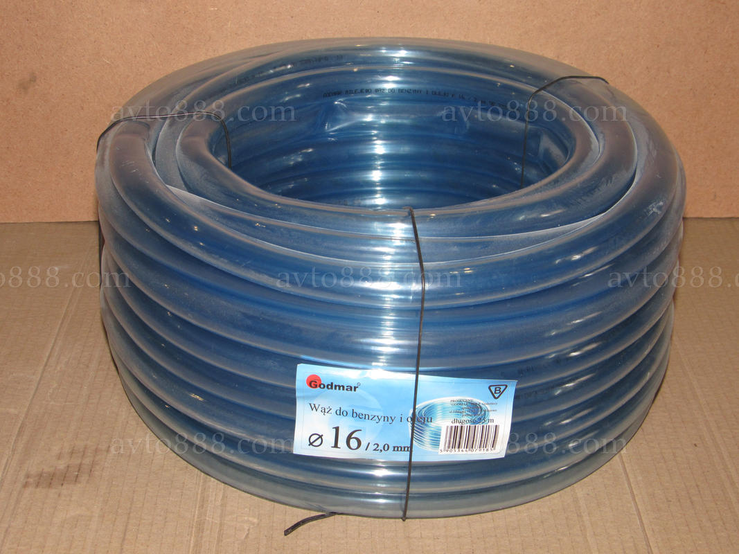 шланг бензин.  УНІ 16мм "Godmar" прозорий