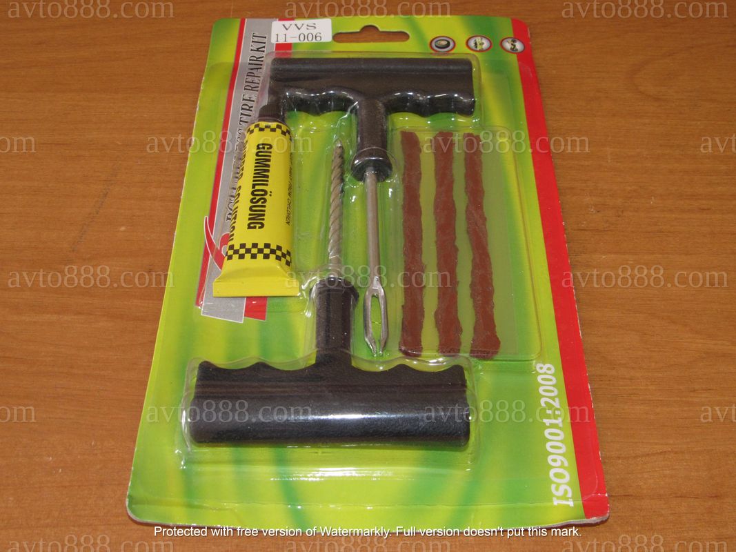 ремк-кт для ремонта б/кам. шини мал. (клей 12гр, 2 голки 3 шнура)