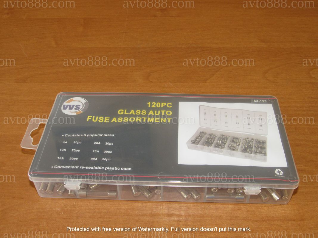 запобіжн. 2101 (120шт) склянні "VVS" набір для СТО