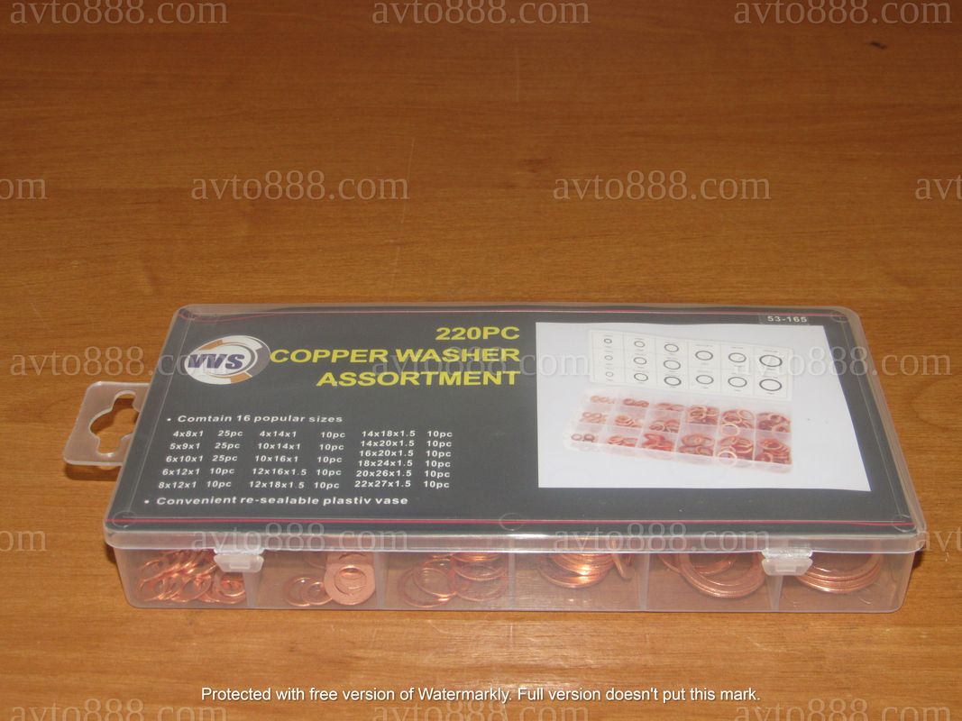шайба мідна   (220шт) "VVS" набір для СТО