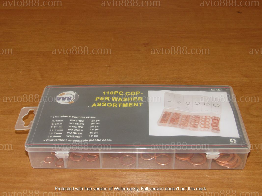 шайба мідна   (110шт) "VVS" набір для СТО