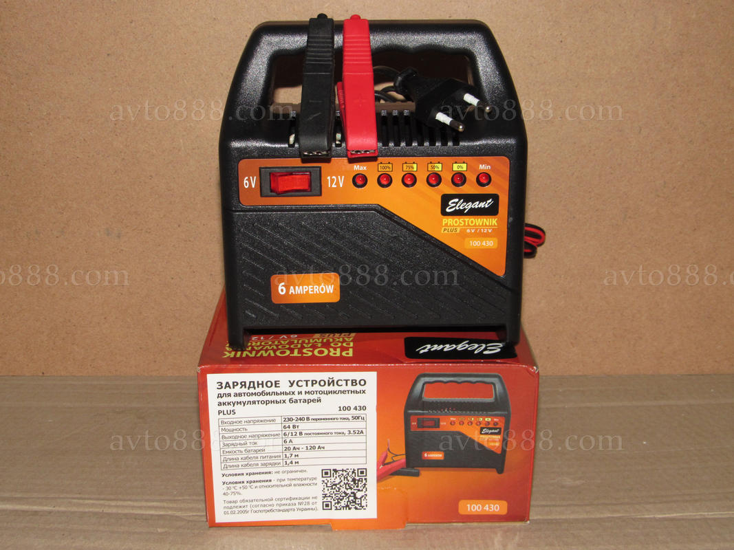 зарядний пристрій  6А (6-12в) "Elegant"