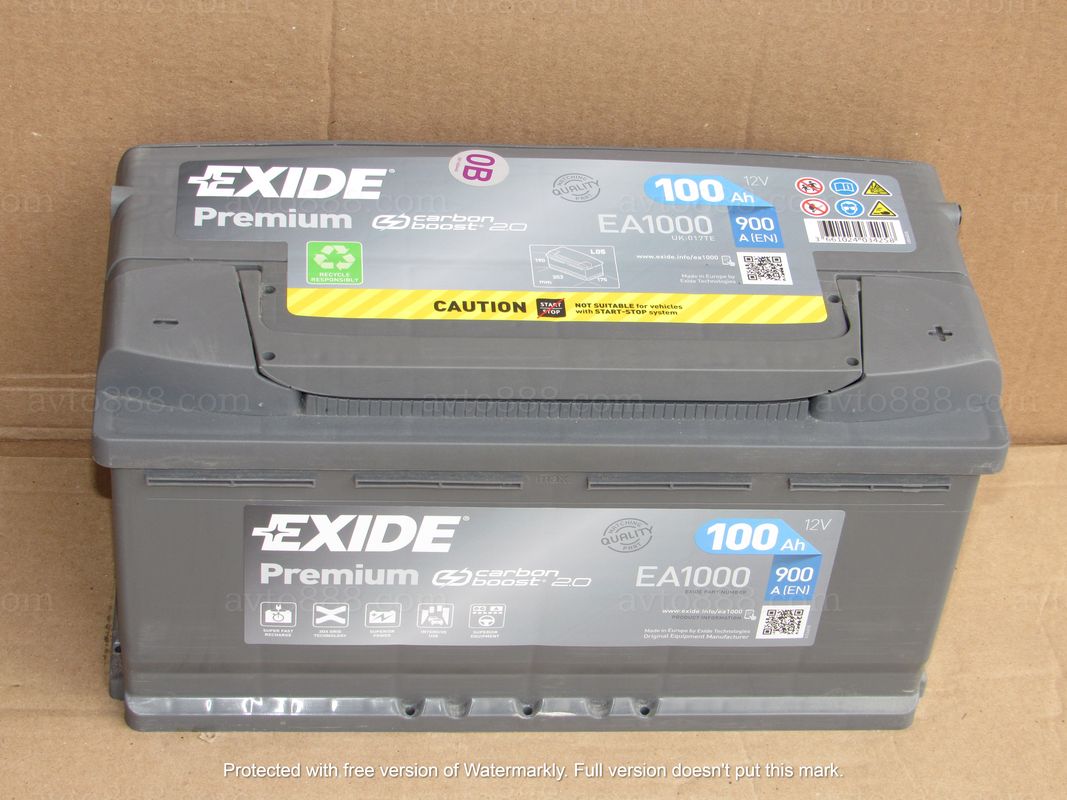 АКБ 100 R+ 900A "Exide"