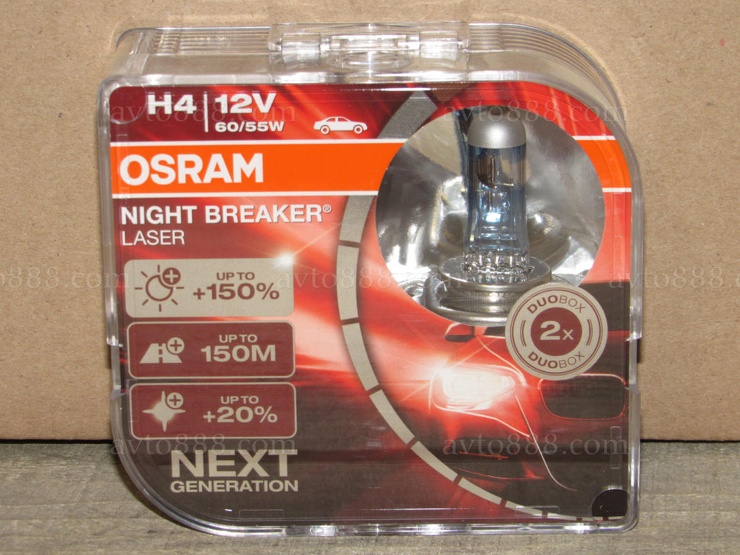 лампочка 12v Н4 P43 60/55W к-кт "Osram"   +150% NIGHT BREAKER