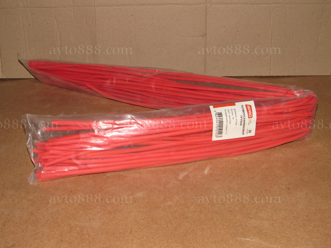 термоусадка  5мм черв. (30шт*1м)