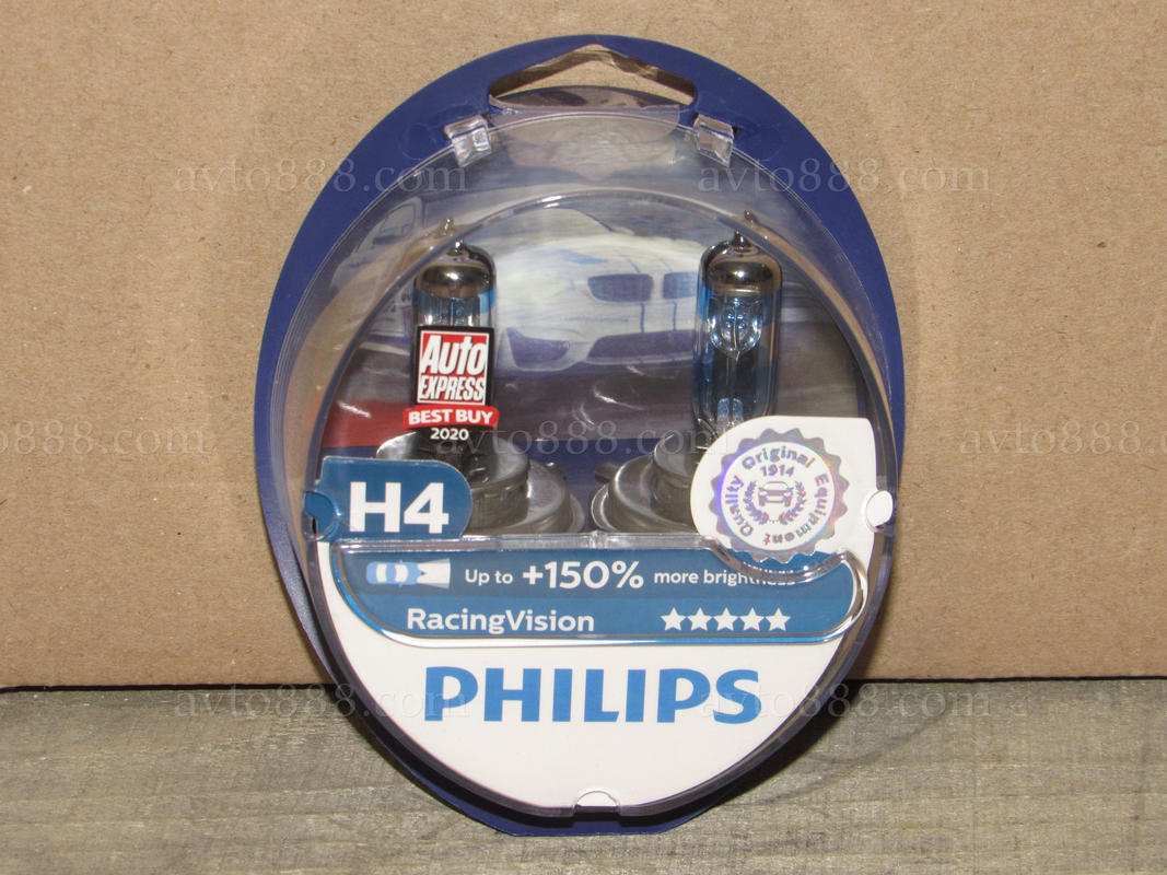 лампочка 12v Н4 P43 60/55W к-кт "Philips" +200%     RasingVision