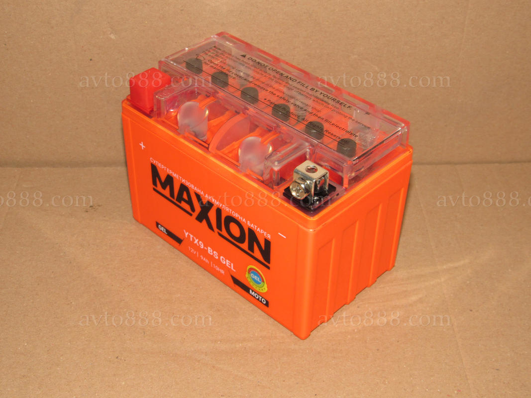 АКБ МОТО 12V  9A GEL низьк. "КMOTO"   -top-
