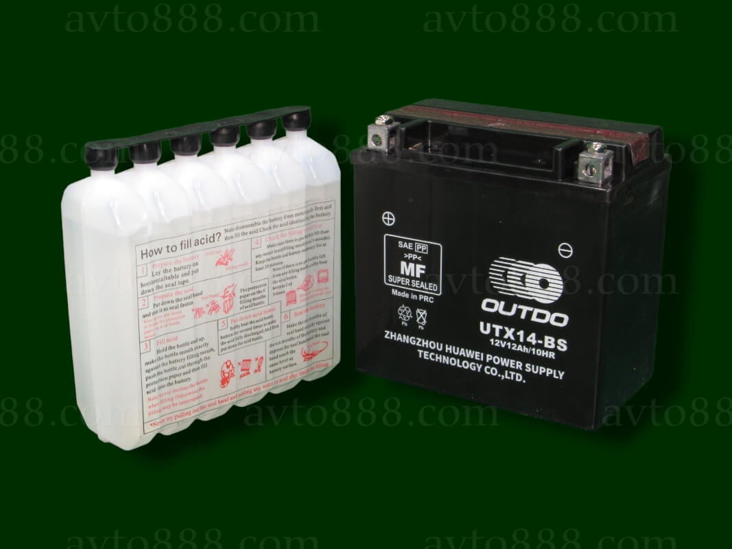 АКБ МОТО 12V 12A "OUTDO"