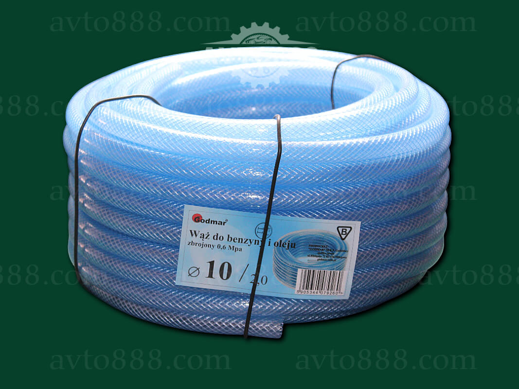 шланг бензин.  УНІ 10мм "Godmar" прозорий армований