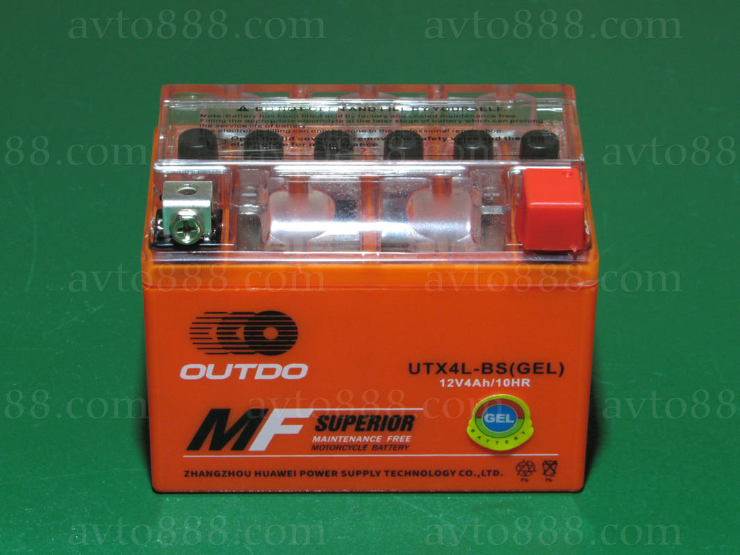 АКБ МОТО 12V  4A GEL "OUTDO"