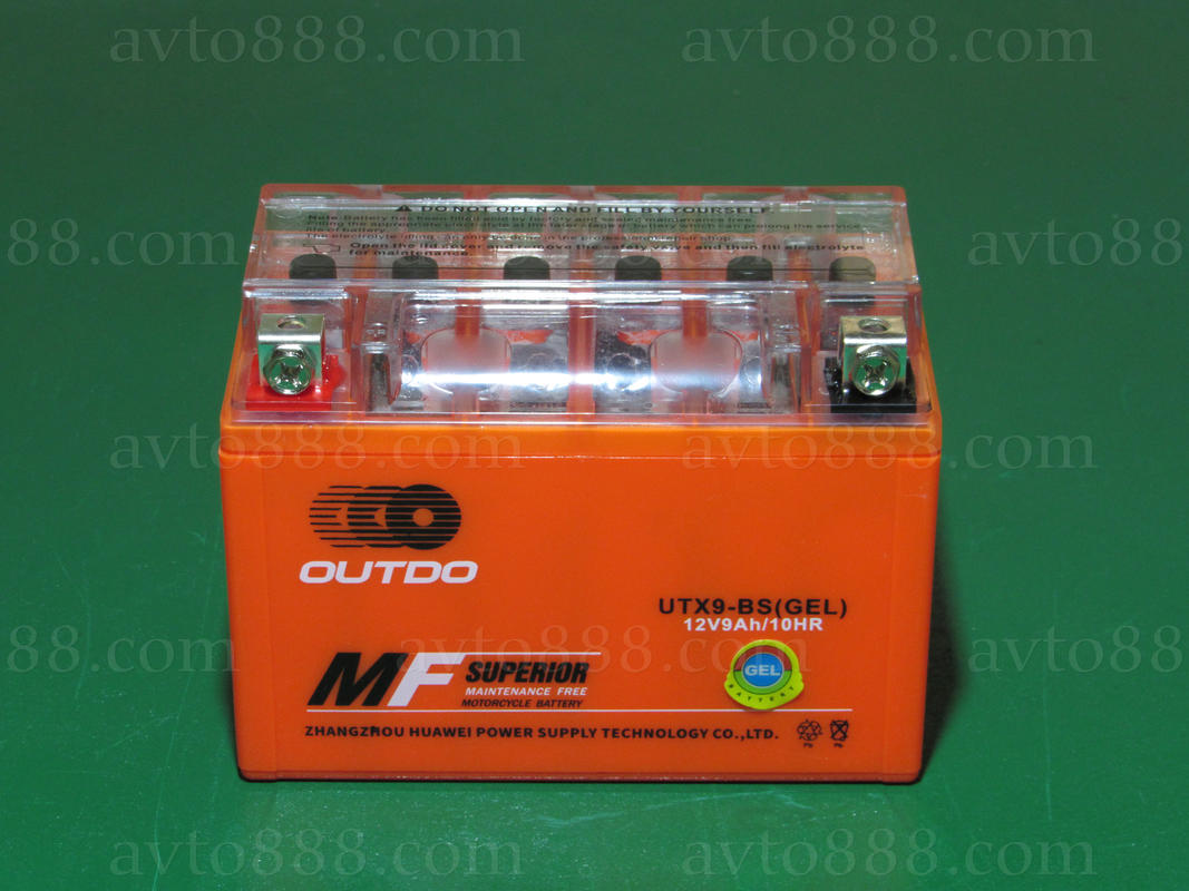 АКБ МОТО 12V  9A GEL низьк. "OUTDO"