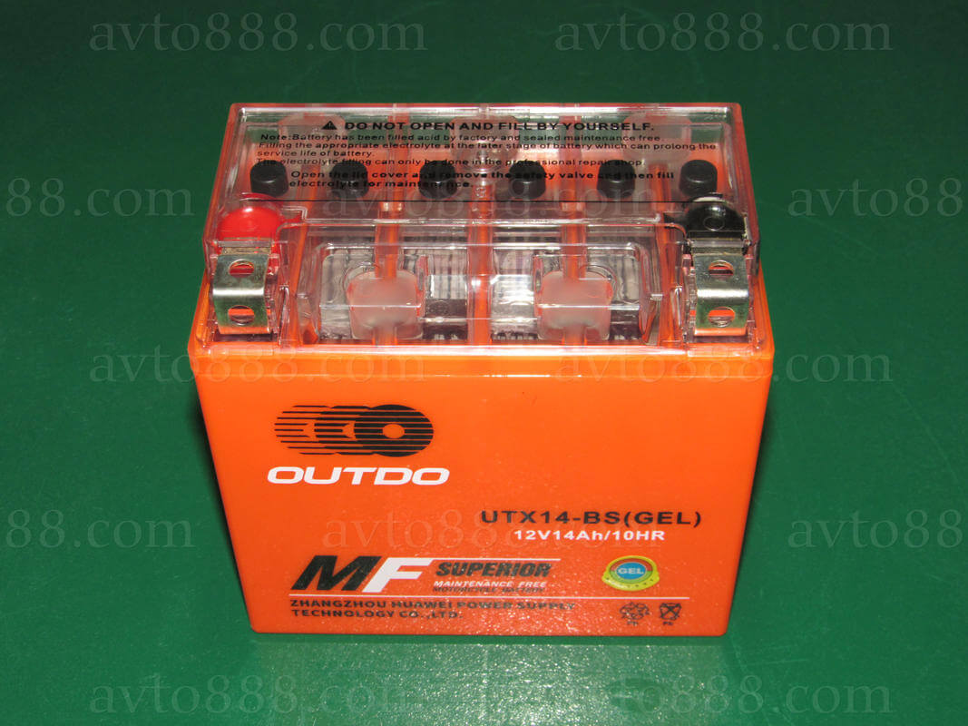 АКБ МОТО 12V 12A GEL "OUTDO"