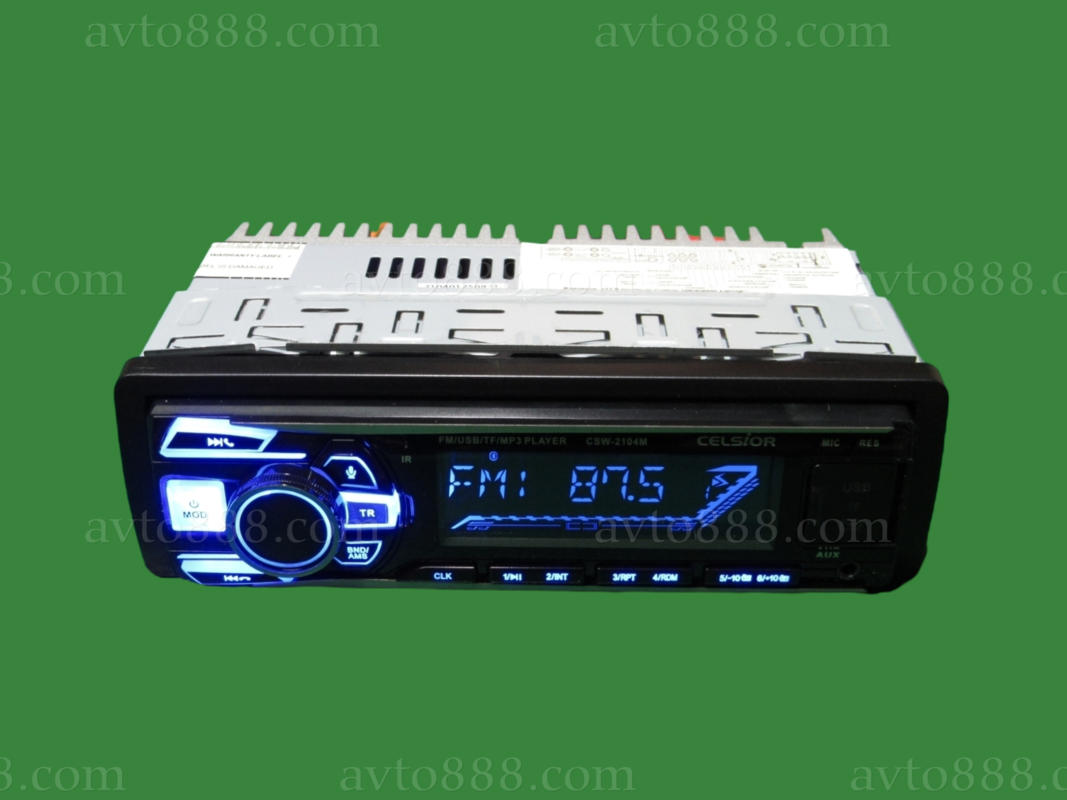 магнитофон "Celsior" CSW-2104M MP3/USB+USB Charge/MicroSD/ISO/доп. разъем/BlueTooth 7-цв. подсв.