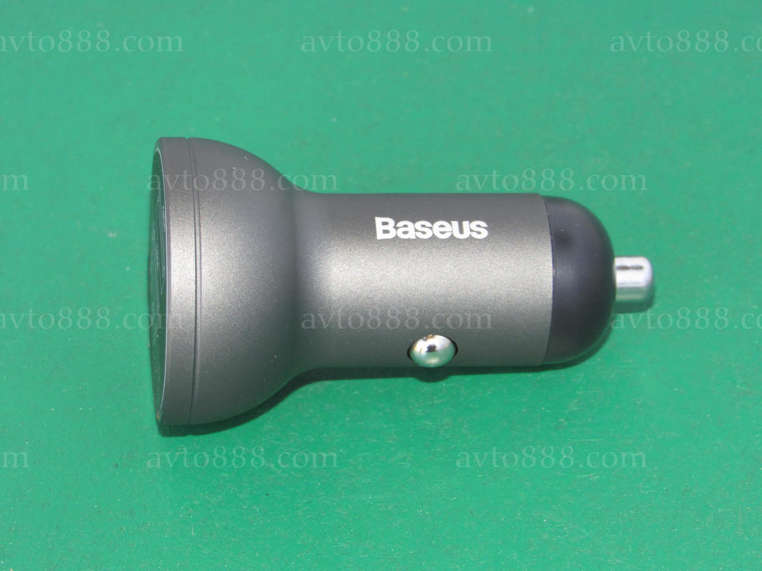 зарядка телефона автомоб. Baseus Digital Display Dual USB 4.8A Car Charger 24W Grey