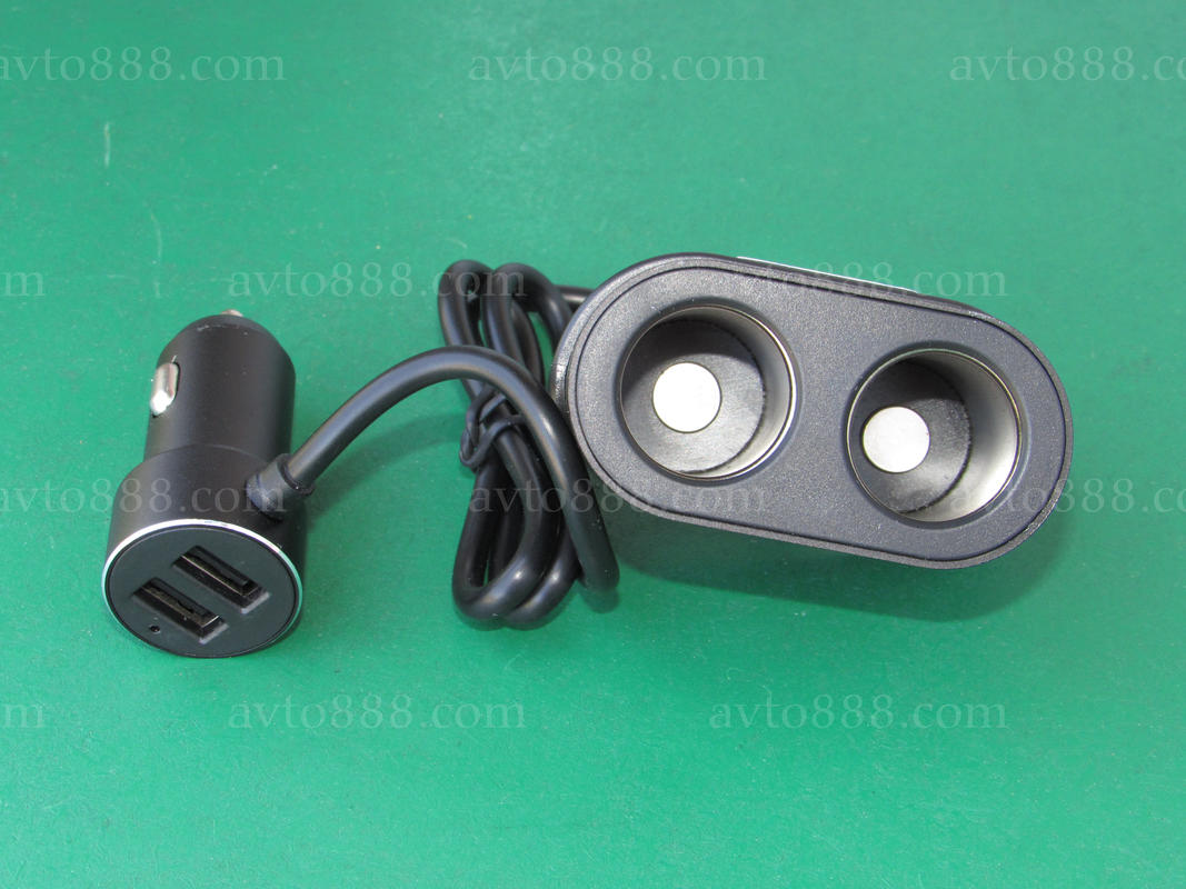 зарядка телефона автомоб. Baseus High Efficiency One to Two Cigarette Lighter Black