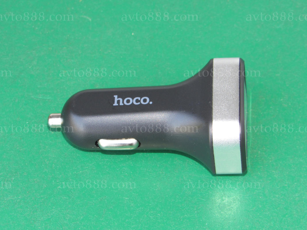 зарядка телефона автомоб. Hoco Z3 LCD car charger 2USB 3.1A Black