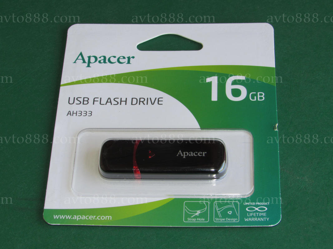флешка Apacer AH333 16GB (USB 2.0) Black
