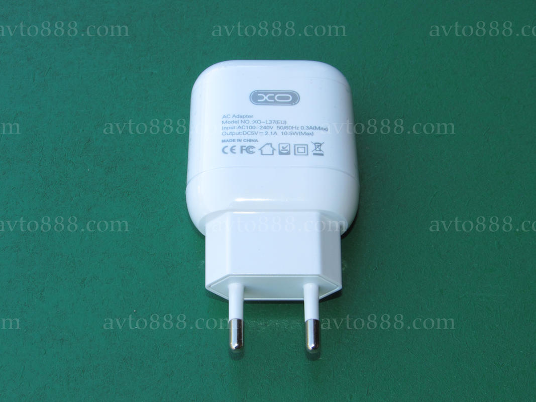зарядка телефона побут. XO L37 QC 1USB/2.1A белый