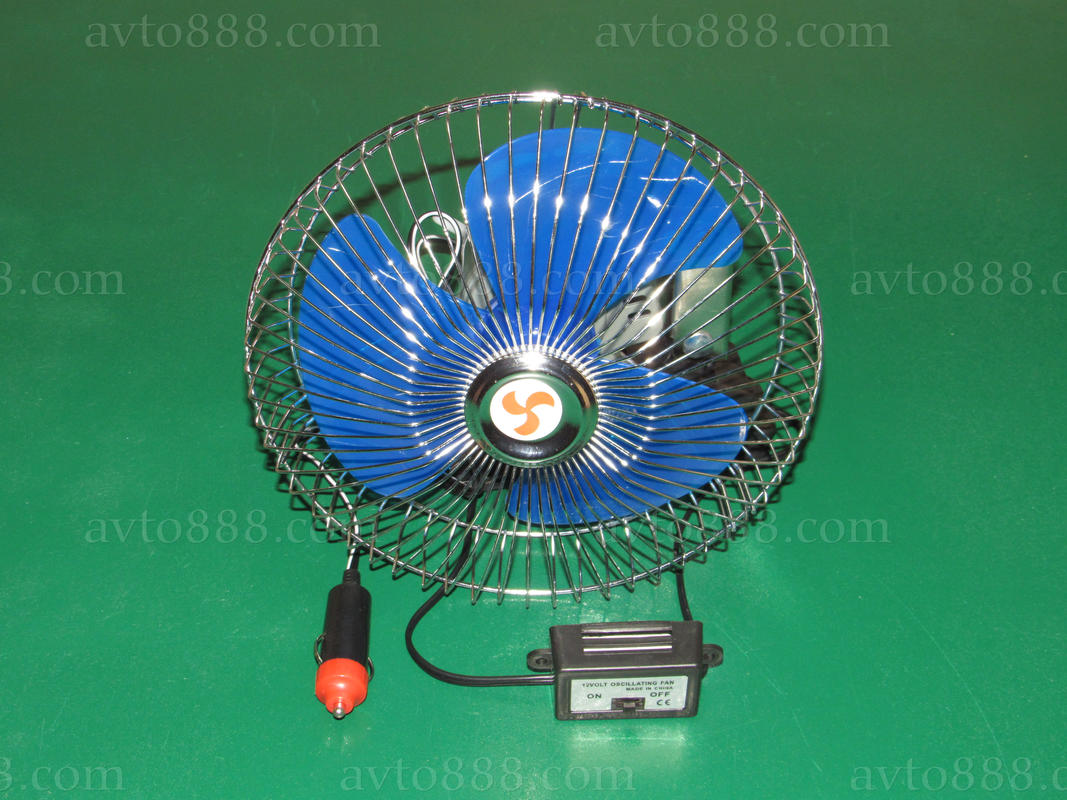 вентилятор салона 12В 8' "ДК" з перемикачем на прищепці