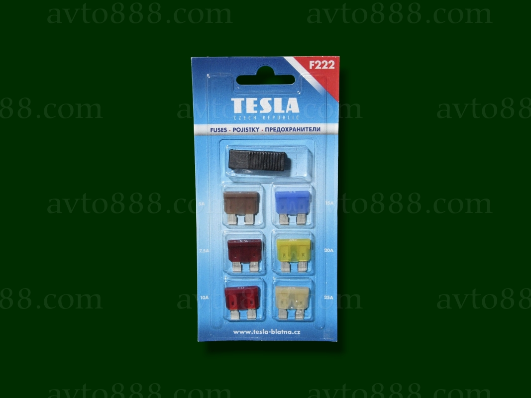 запобіжники 2108 "Tesla"    6шт+ пинцет в бліст / 5-25А