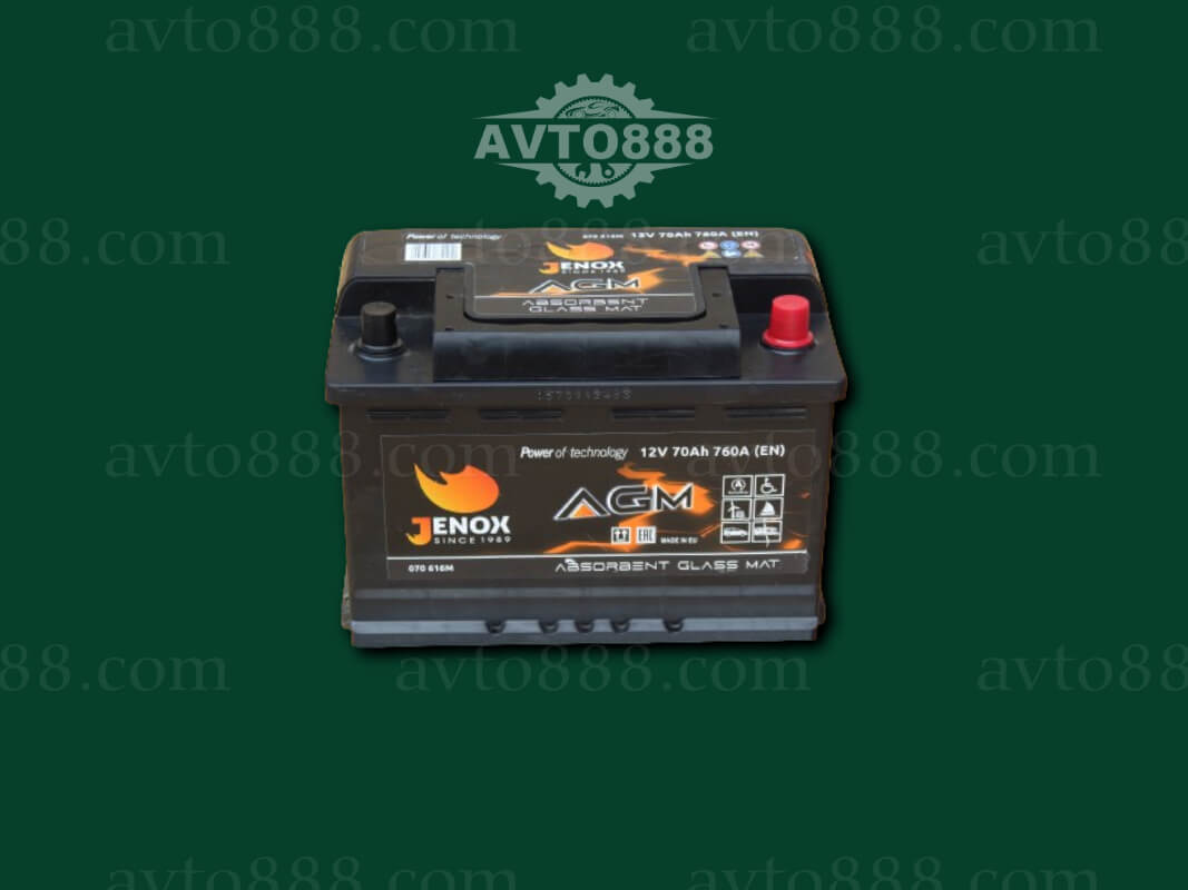 АКБ AGM  70 R+ 760A "Jenox"    - - -