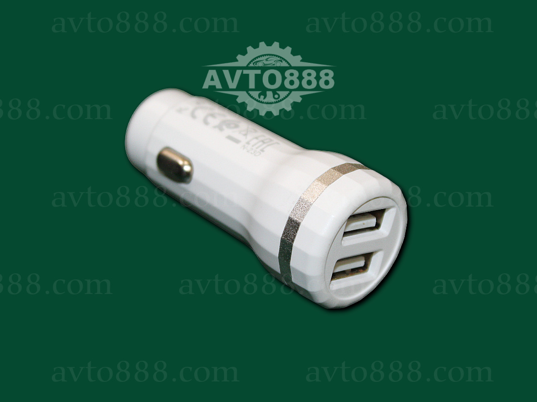зарядка телефона автомоб. Hoco Z27 Staunch dual port in-car charger 2USB 2.4A White