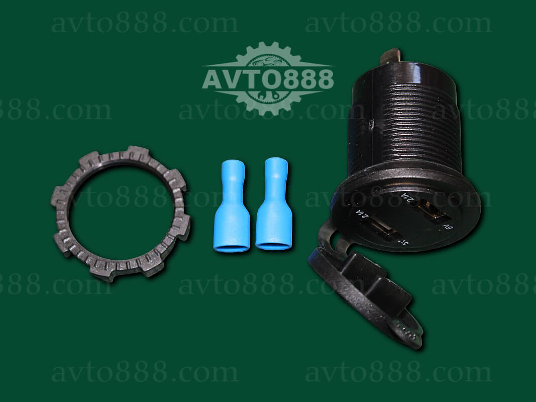 зарядка телефона автомоб. на 2-USB з вольтметром