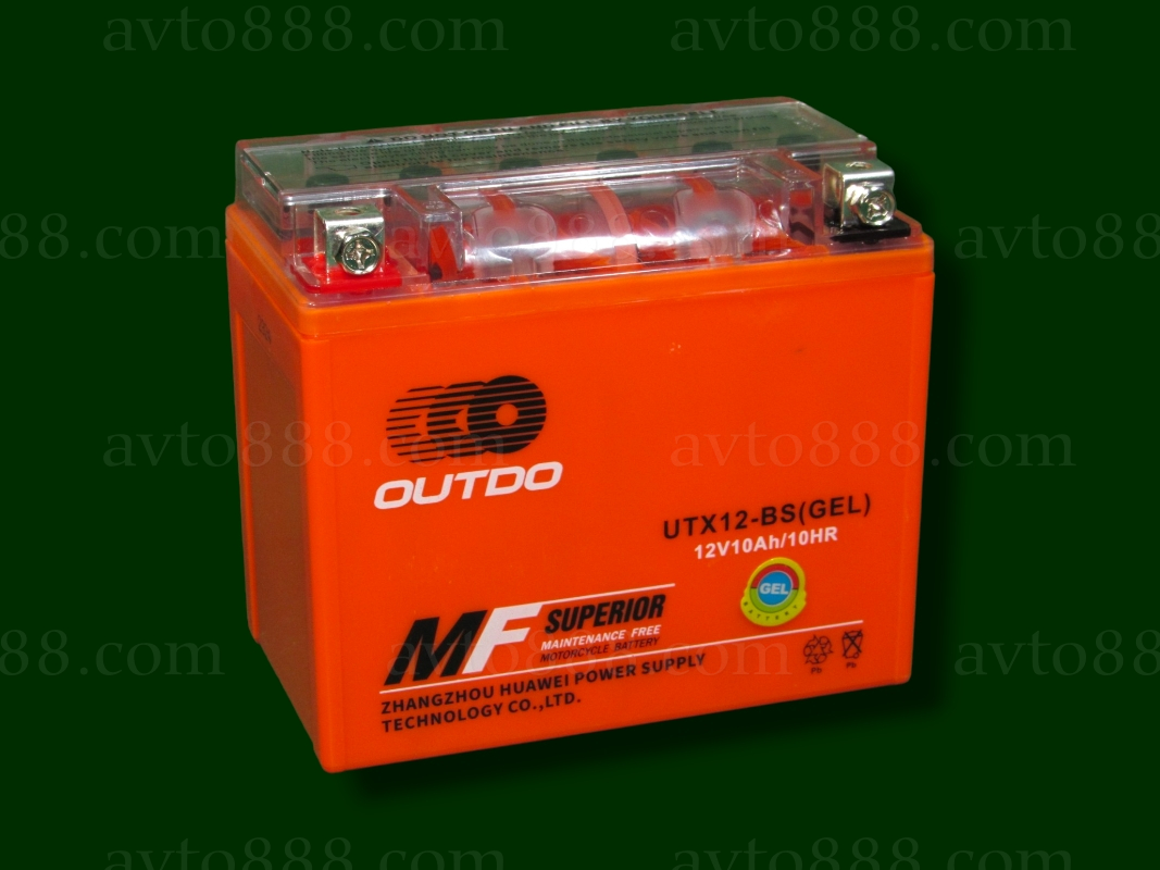 АКБ МОТО 12V 10A GEL "OUTDO"
