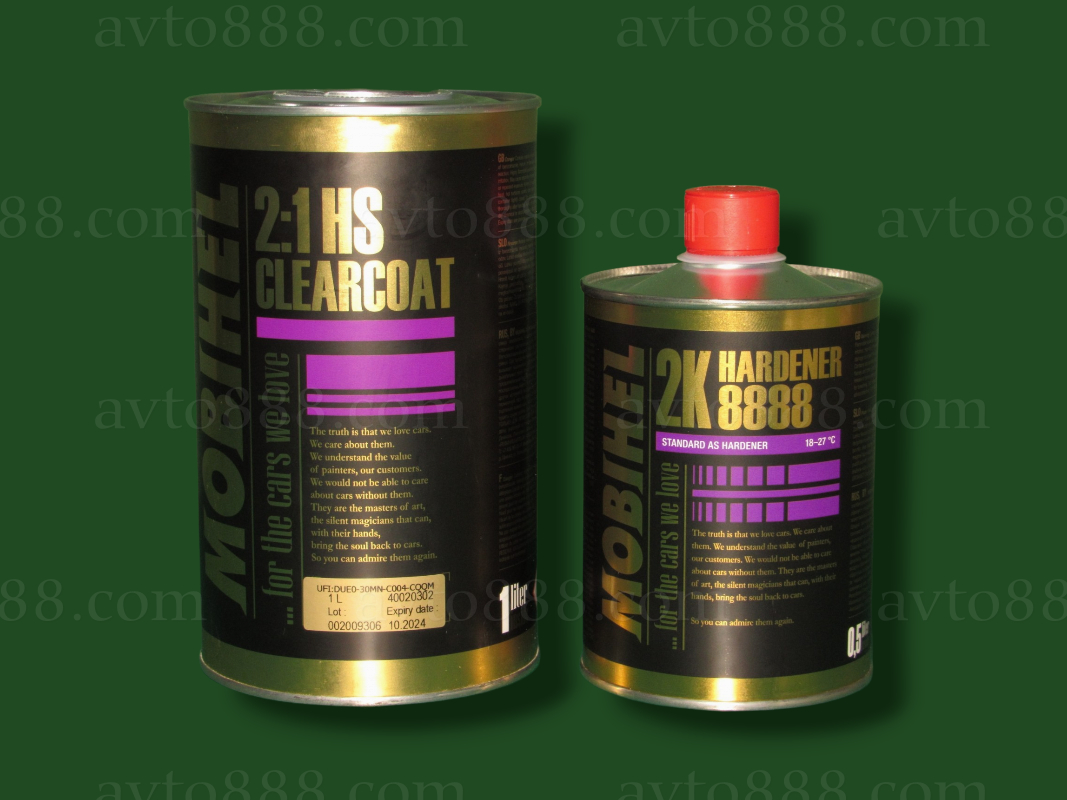 лак акриловий "Mobihel" 2K 2+1 HS-твердий 1л + затвердник 0.5л 8888