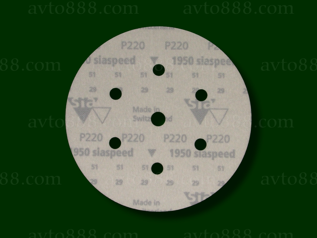шліфувальний круг SIA 1950 6+1отв, 150мм Р220
