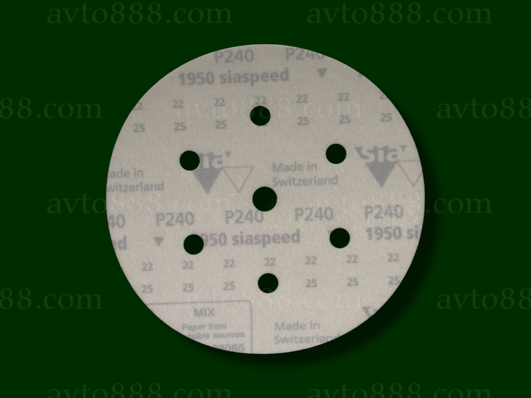 шліфувальний круг SIA 1950 6+1отв, 150мм Р240