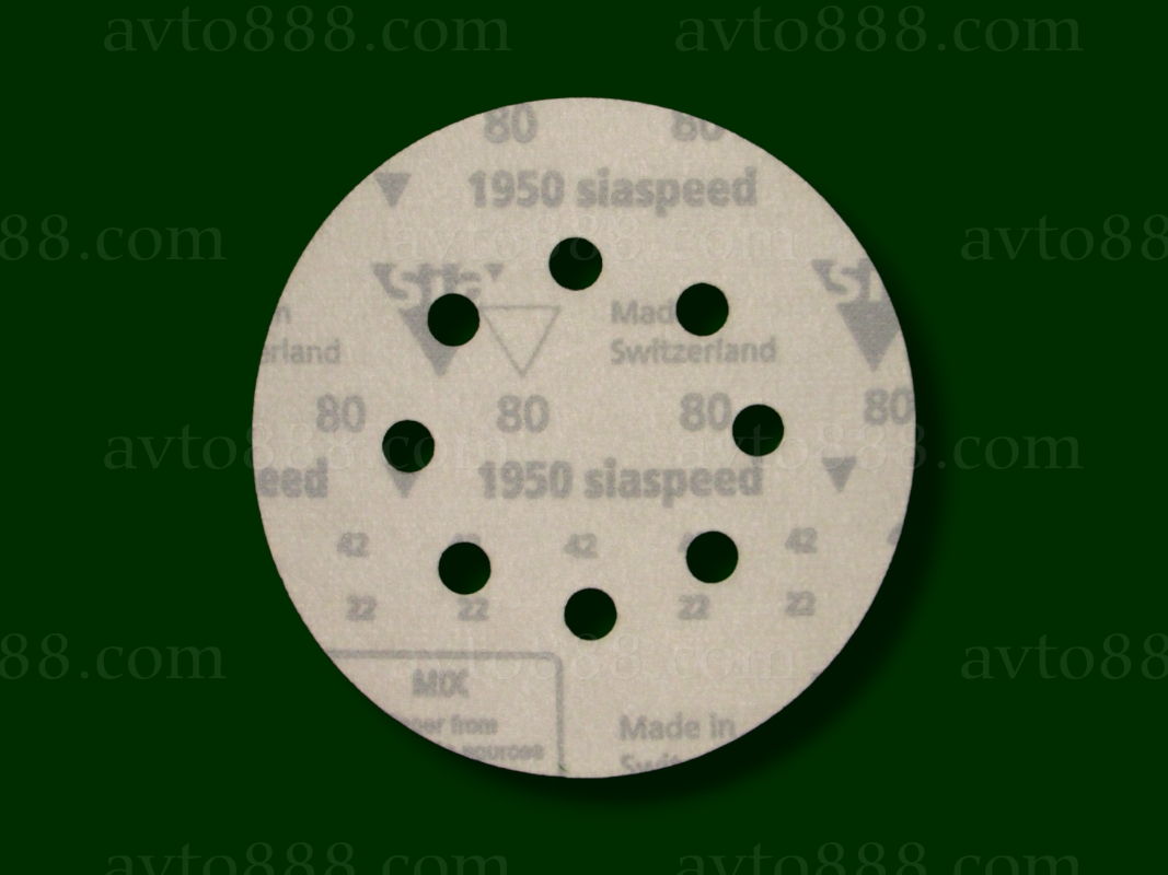 шліфувальний круг SIA Car 8отв, 125мм  Р80