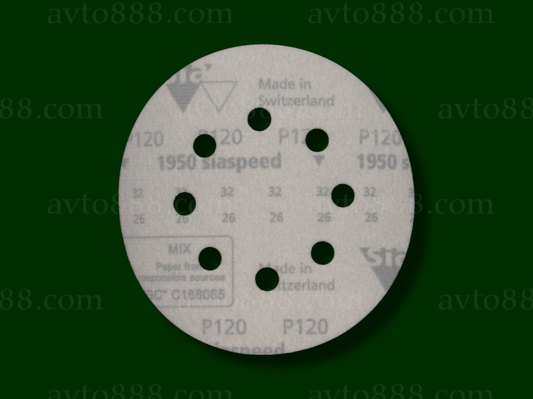 шліфувальний круг SIA Car 8отв, 125мм Р120