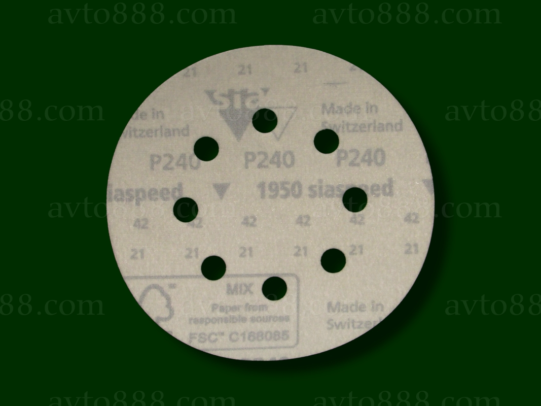 шліфувальний круг SIA Car 8отв, 125мм Р240