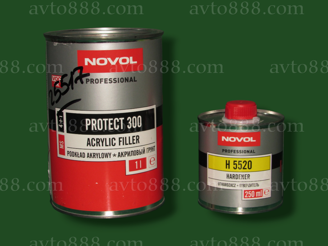 грунт 300 MS акрил 4+1 "Novol" 1л+0,25л червоний